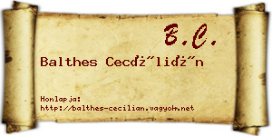Balthes Cecílián névjegykártya